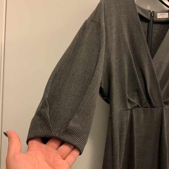 BABATON GRAY PLAID MIDI DRESS - Picture 8 of 9